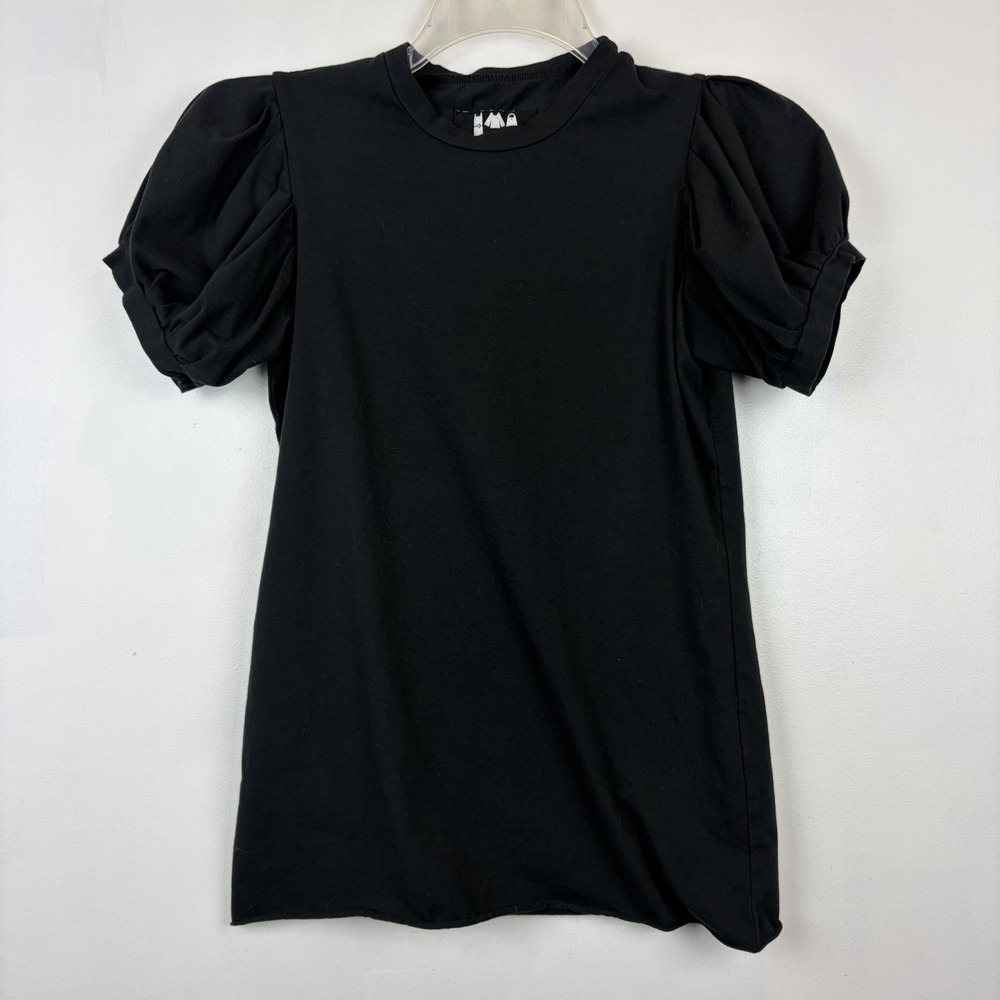 LABO.ART Top Womens S Cotton Black Short Sleeve Round Neck Casual Capsule Italy